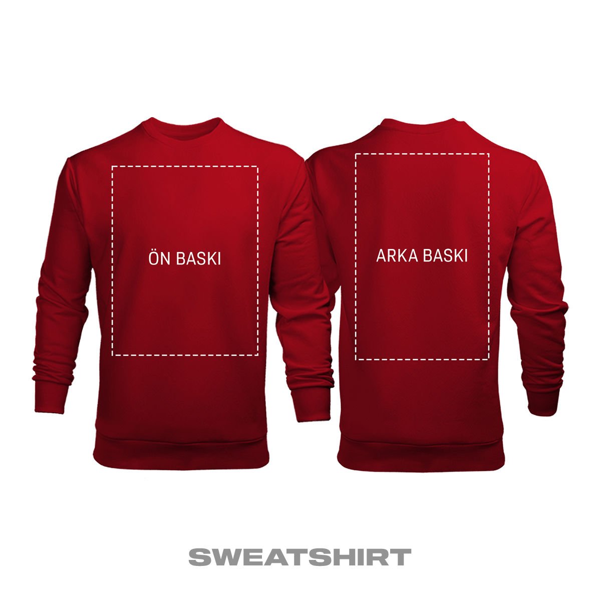Kişisel Baskı - Kırmızı Sweatshirt