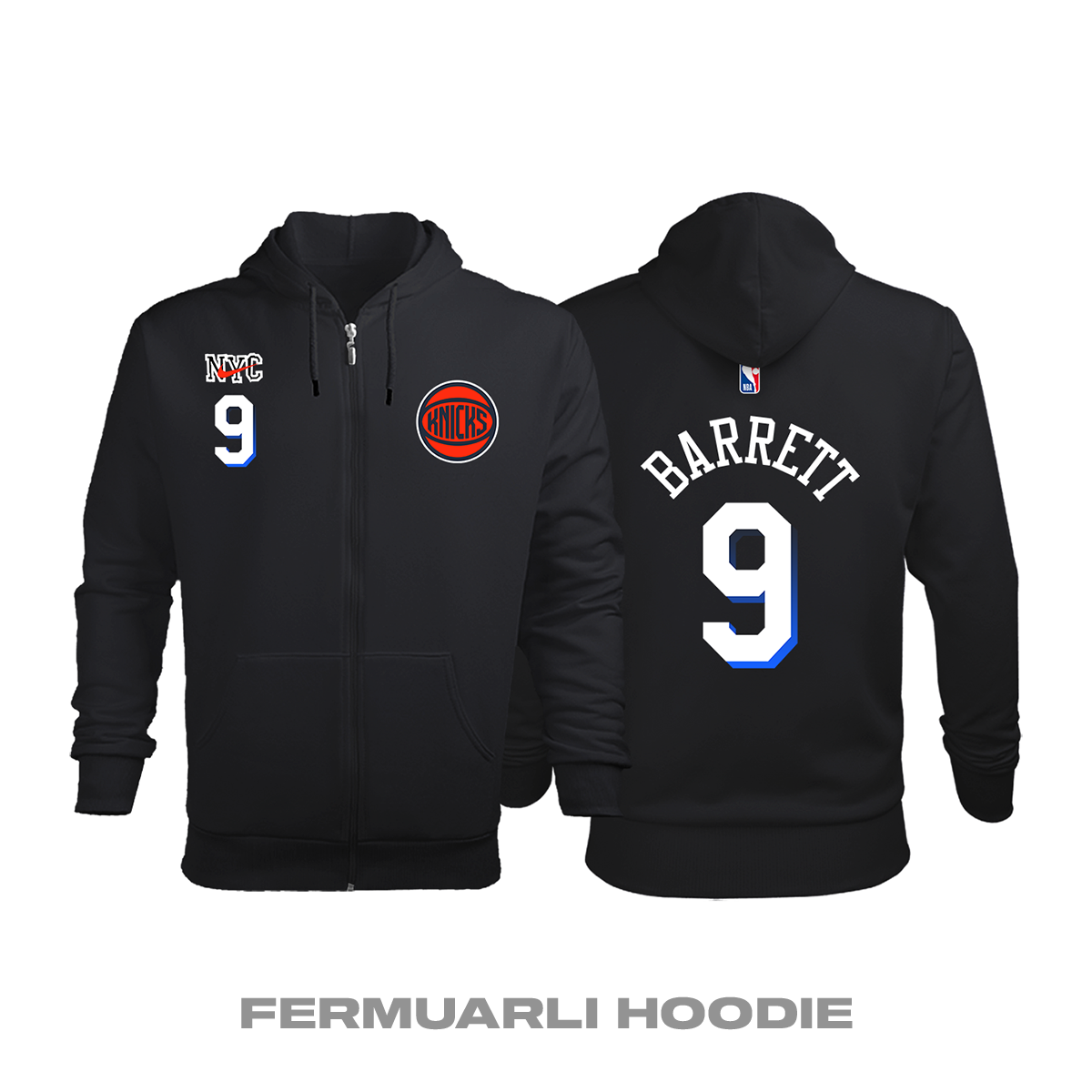 New York Knicks: City Edition 2020/2021 Fermuarlı Kapüşonlu Hoodie