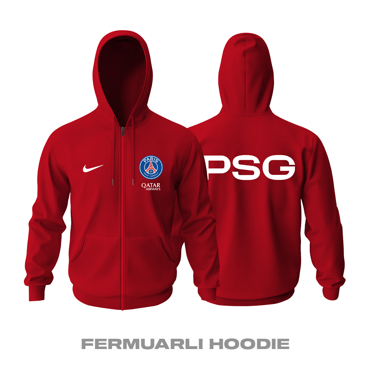 PSG: Club Culture Series - Red Edition Fermuarlı Hoodie