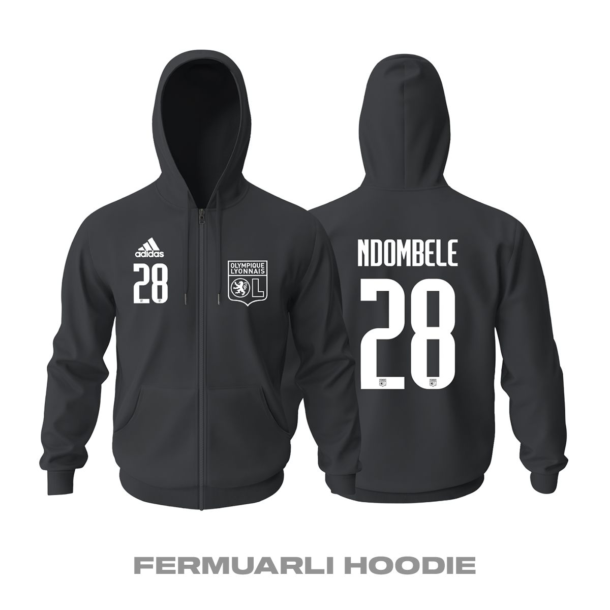 Olympique Lyonnais: Third Edition 2021/2022 Fermuarlı Kapüşonlu Hoodie 2XL