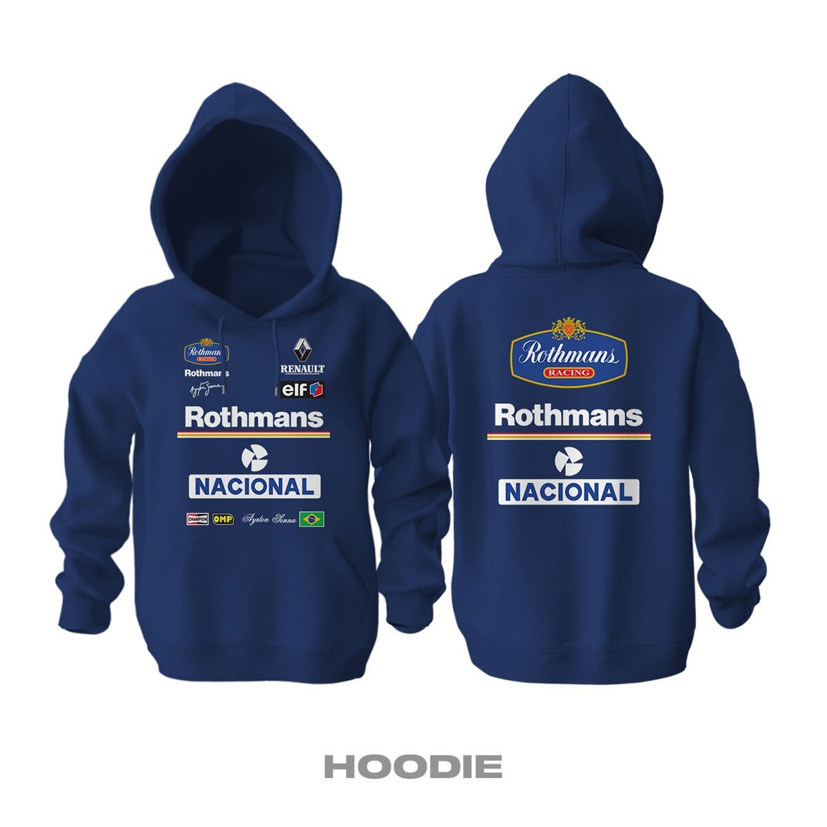 Ayrton Senna: 1994 Williams Rothmans - Navy Edition Kapüşonlu Hoodie