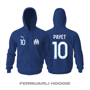 Olympique Marsilya: Away Edition 2021/2022 Fermuarlı Kapüşonlu Hoodie M