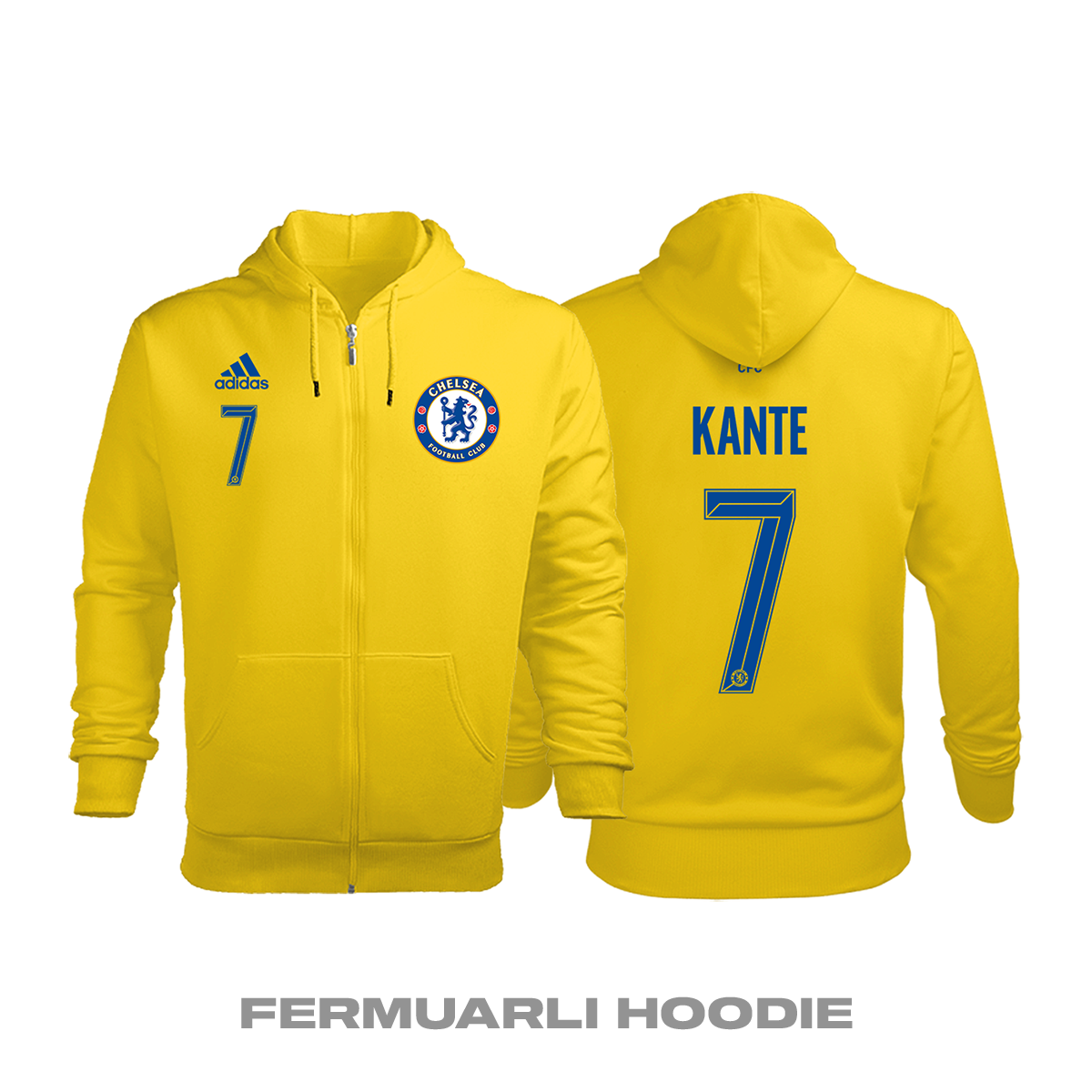 Chelsea: Away Edition 2018/2019 Fermuarlı Kapüşonlu Hoodie 2XL
