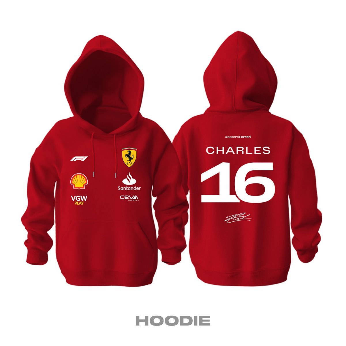 Scuderia Ferrari: Red Crew Edition 2023 Kapüşonlu Hoodie