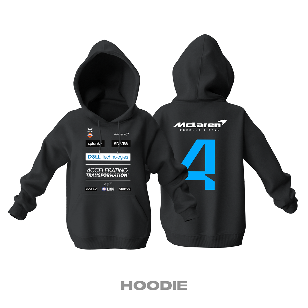 McLaren F1 Team: Black Edition 2022 Kapüşonlu Hoodie L