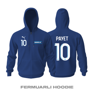 Olympique Marsilya: Third Edition 2021/2022 Fermuarlı Kapüşonlu Hoodie M