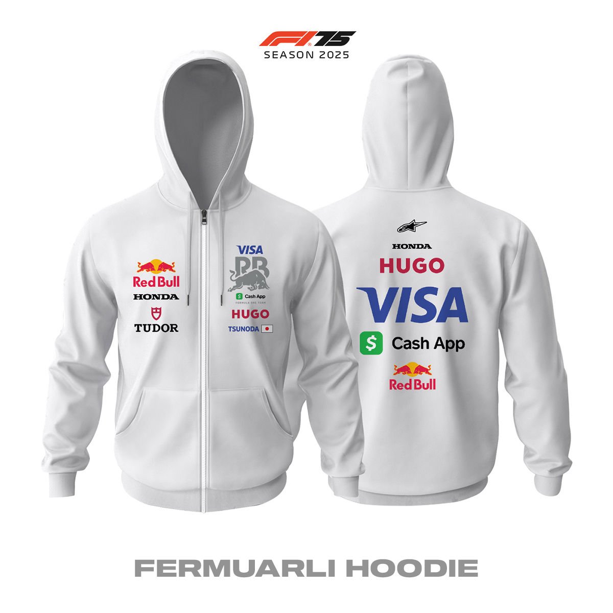 Visa Cash App RB - VCARB 02 Edition 2025 Fermuarlı Hoodie