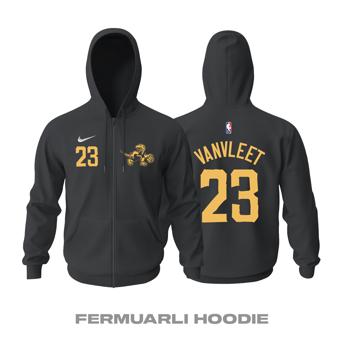Toronto Raptors: City Edition 2021/2022 Fermuarlı Kapüşonlu Hoodie