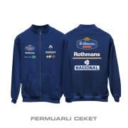 Ayrton Senna: 1994 Williams Rothmans - Navy Edition Fermuarlı Ceket