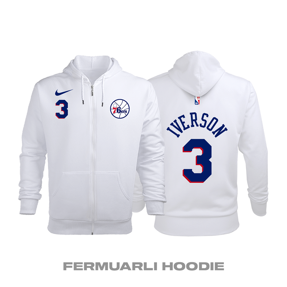 Philadelphia 76ers: Association Edition 2019/2020 Fermuarlı Kapüşonlu Hoodie 3XL
