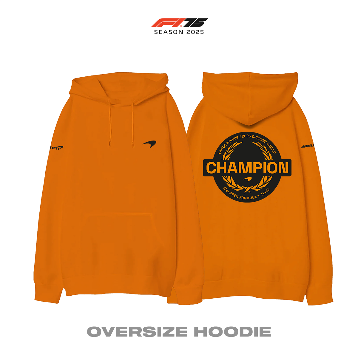 Lando Norris: World Champion 2025 - Orange Edition v2 Oversize Hoodie