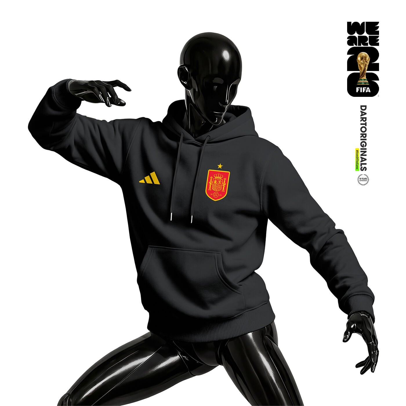 Spain: Black Edition - FIFA World Cup™ 2026 Kapüşonlu Hoodie