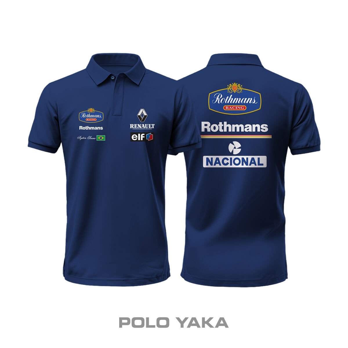 Ayrton Senna: 1994 Williams Rothmans - Navy Edition Polo Yaka