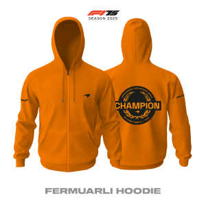 Lando Norris: World Champion 2025 - Orange Edition v2 Fermuarlı Hoodie