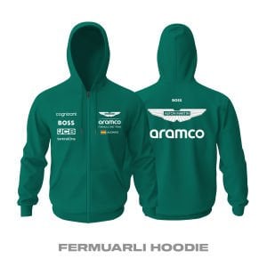 Aston Martin F1 Team: AMR24 Edition Fermuarlı Hoodie