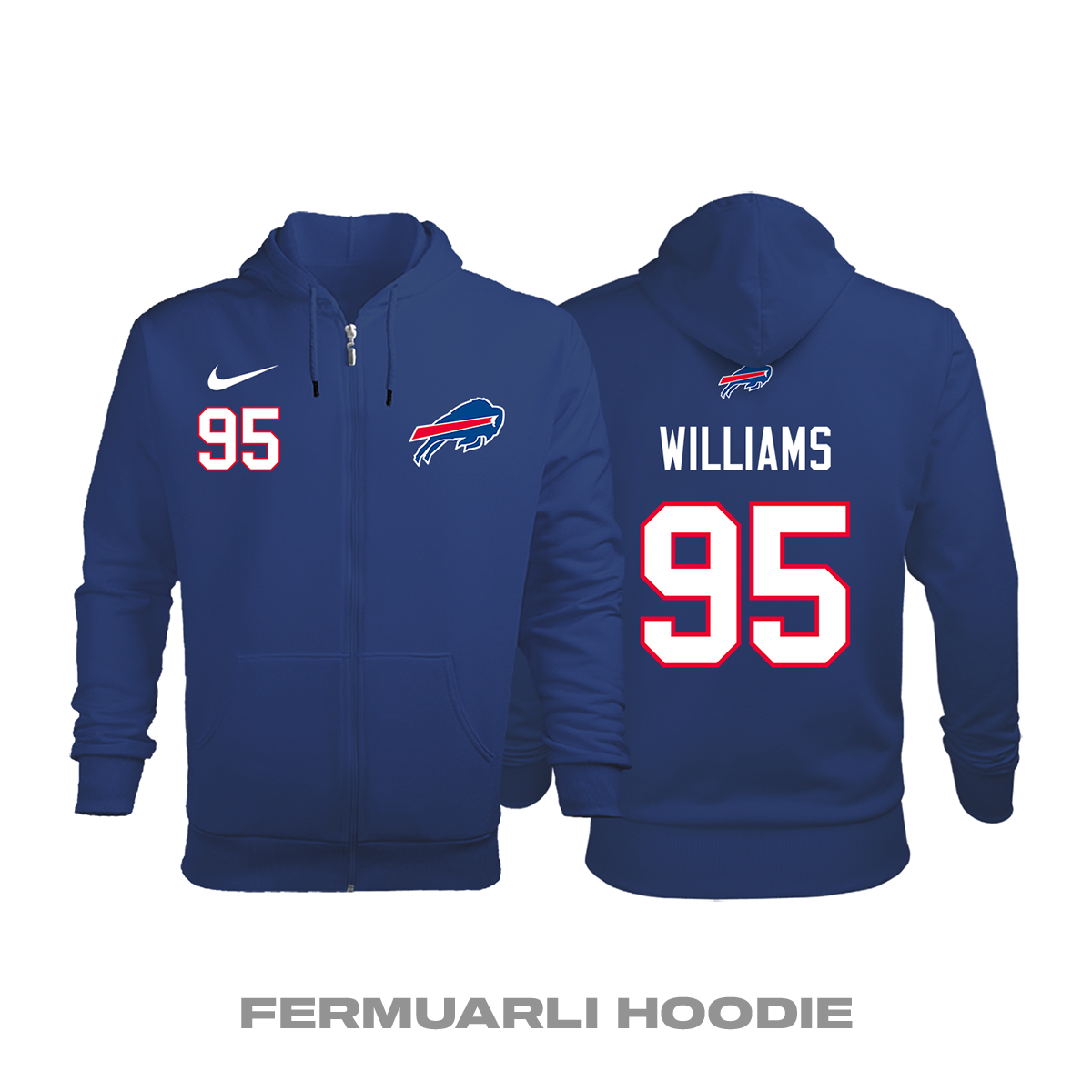 Buffalo Bills: Home Edition 2020/2021 Fermuarlı Kapüşonlu Hoodie