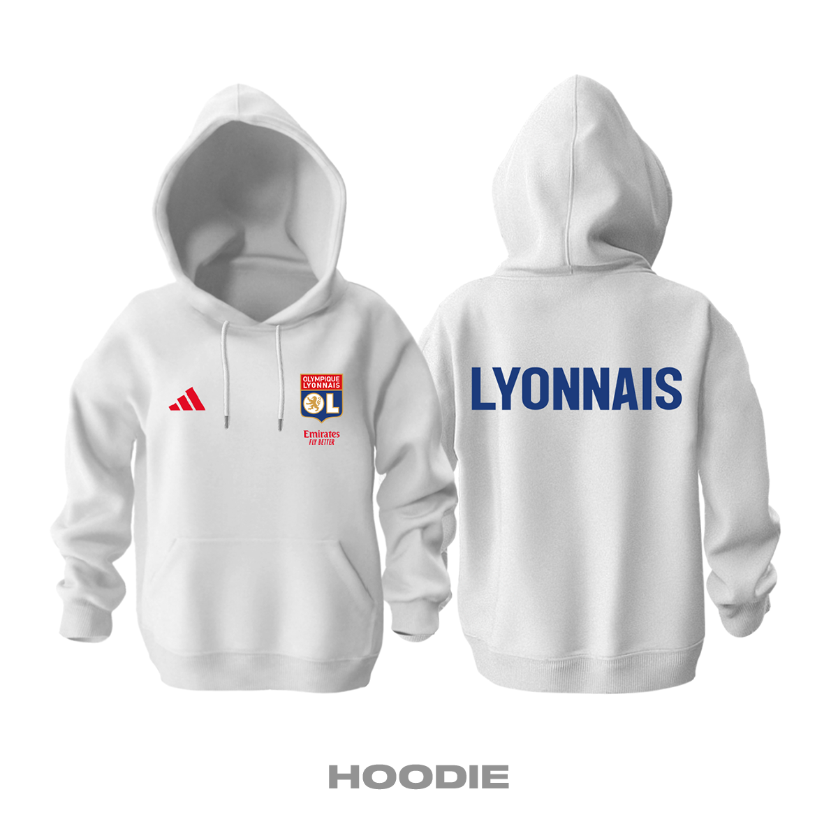 Lyonnais: Club Culture Series - White Edition Kapüşonlu Hoodie
