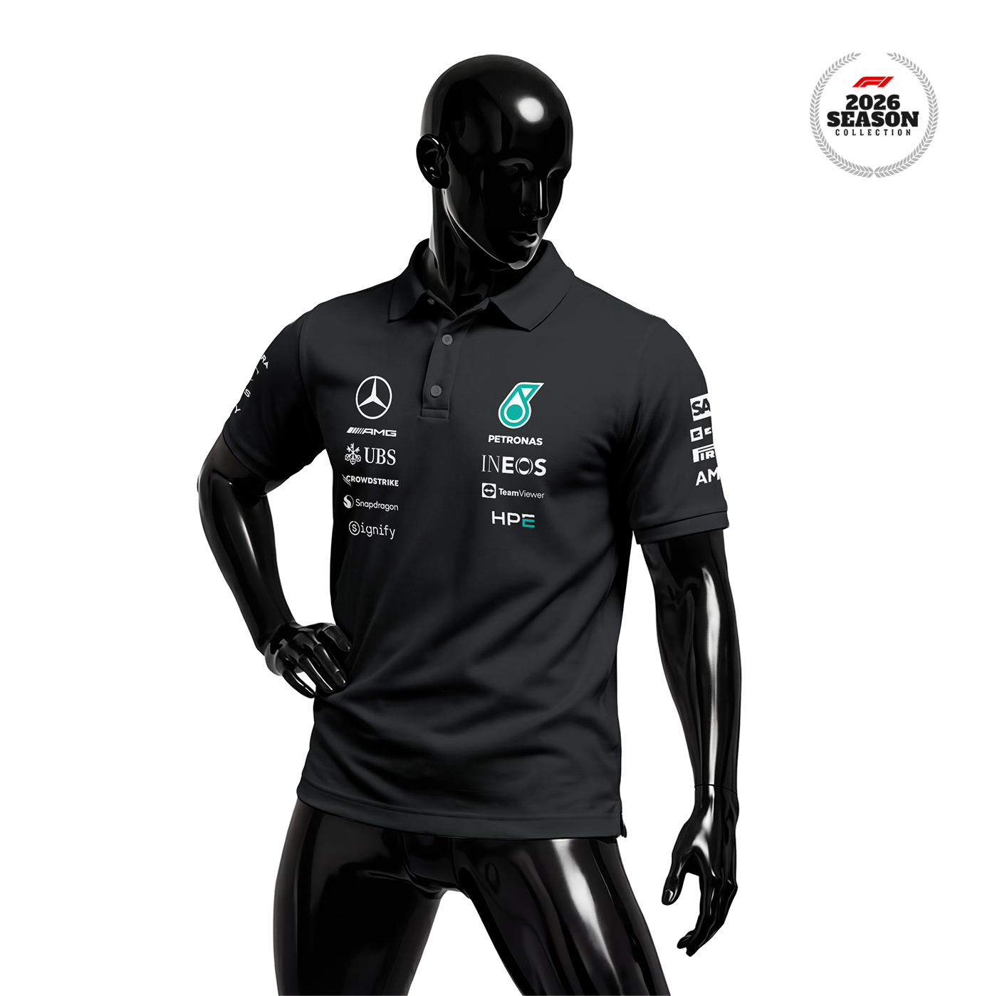 Petronas F1 Team: W17 Merch Edition - Black 2026 Polo Yaka