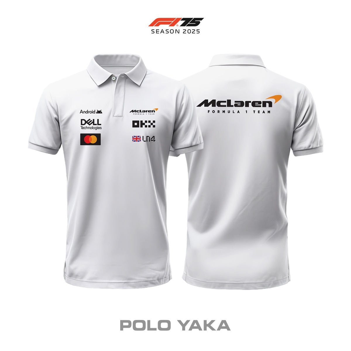 McLaren F1 Team: MCL39 White Edition 2025 Polo Yaka