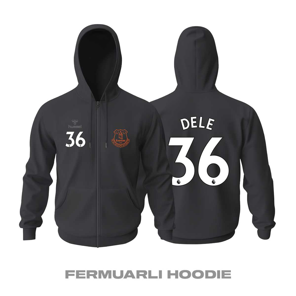 Everton: Away Edition 2021/2022 Fermuarlı Kapüşonlu Hoodie 4XL