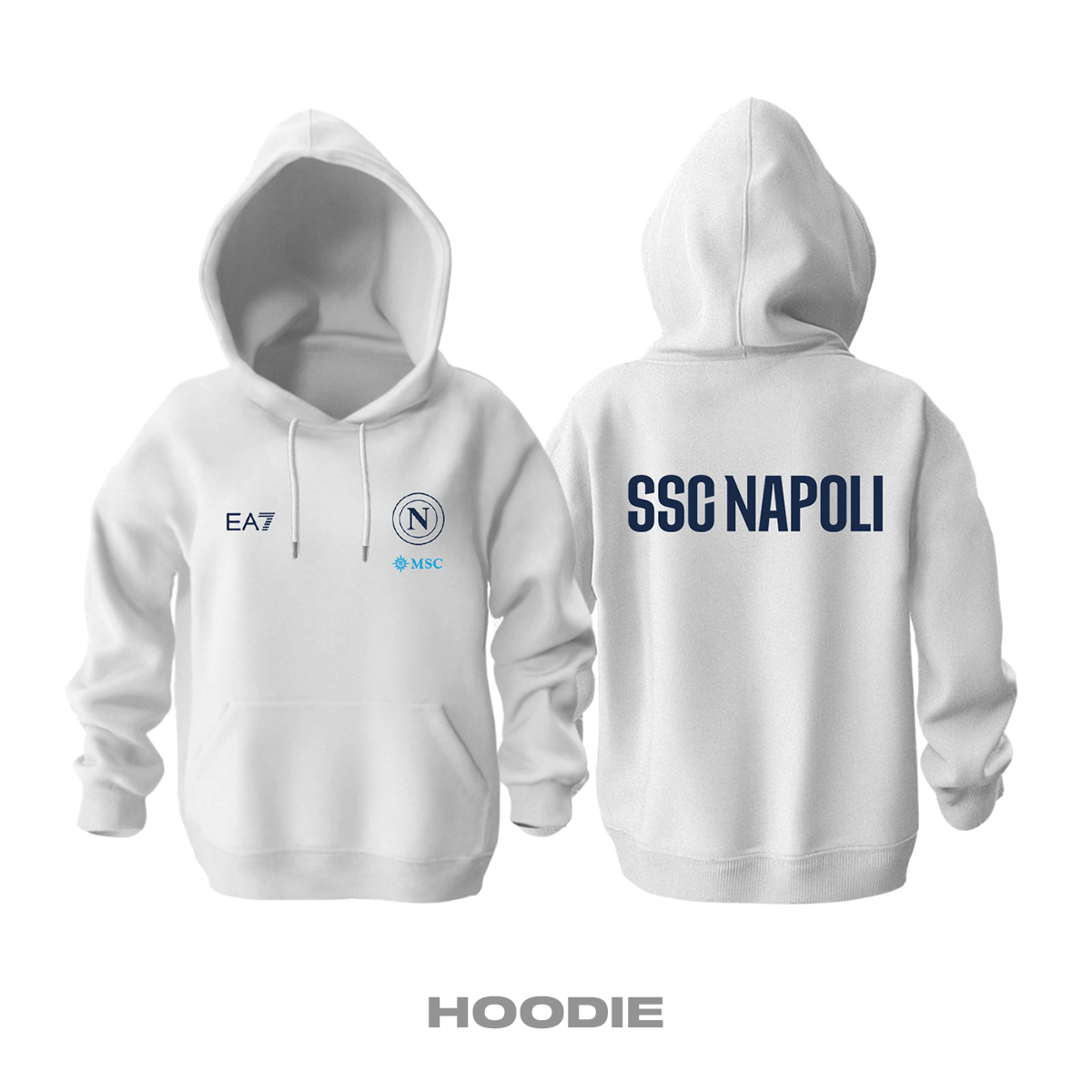 Napoli: Club Culture Series - White Edition Kapüşonlu Hoodie