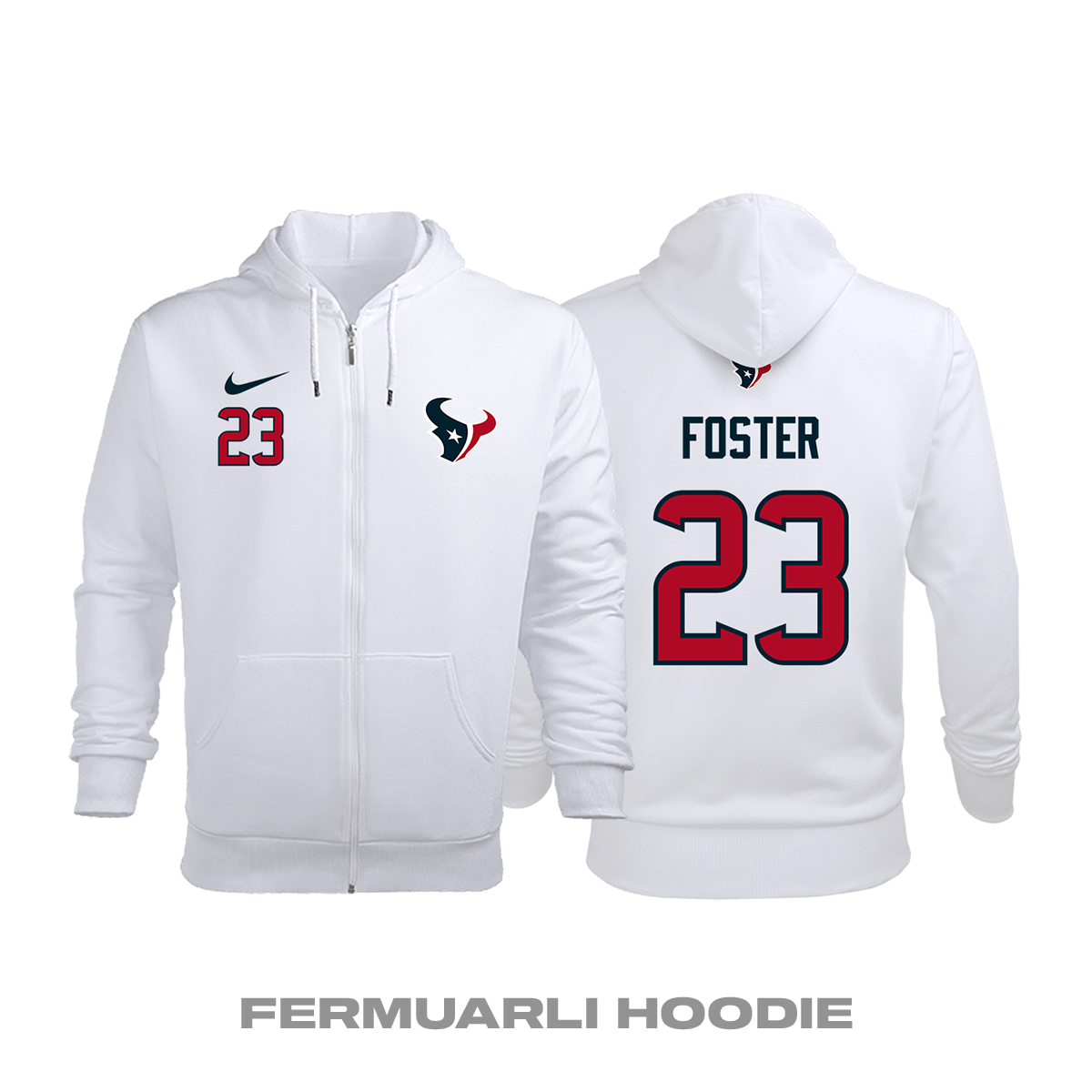Houston Texans: Road Edition 2020/2021 Fermuarlı Kapüşonlu Hoodie