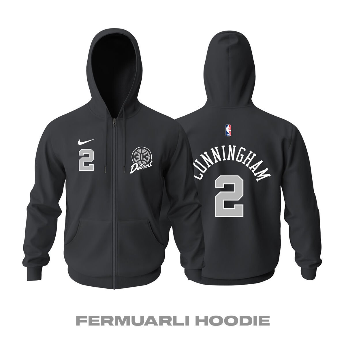 Detroit Pistons: City Edition 2023/2024 Fermuarlı Hoodie
