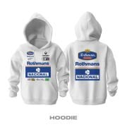 Ayrton Senna: 1994 Williams Rothmans - White Edition Kapüşonlu Hoodie