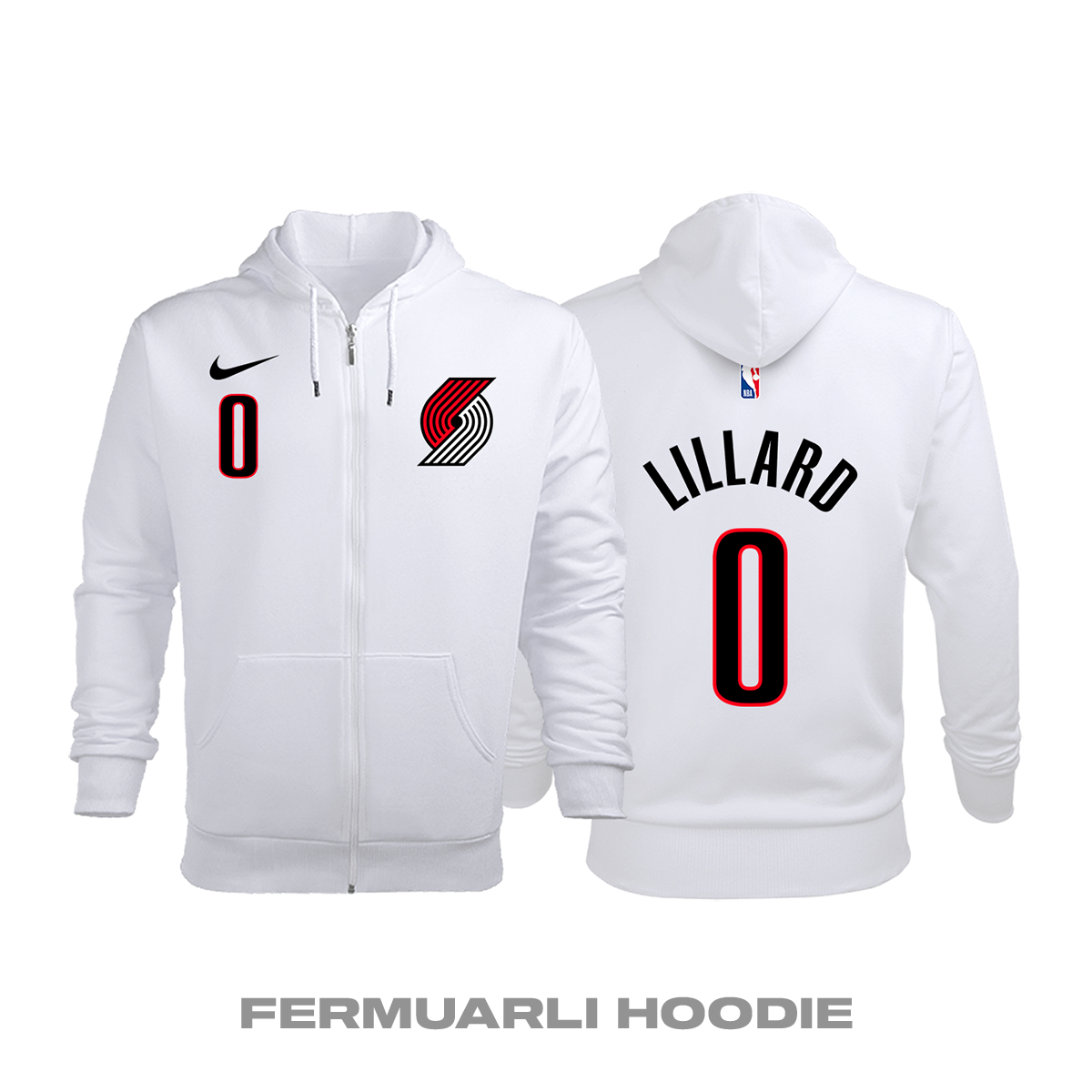 Portland Trail Blazers: Association Edition 2017/2018 Fermuarlı Kapüşonlu Hoodie 4XL