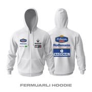 Ayrton Senna: 1994 Williams Rothmans - White Edition Fermuarlı Kapüşonlu Hoodie