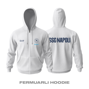 Napoli: Club Culture Series - White Edition Fermuarlı Hoodie