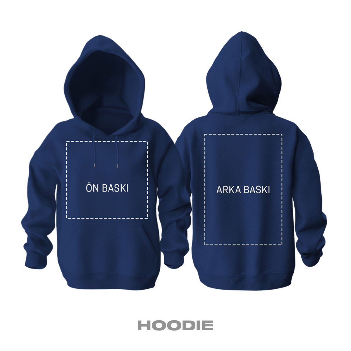Kişisel Baskı - Lacivert Kapüşonlu Hoodie