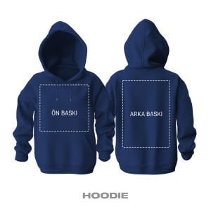 Kişisel Baskı - Lacivert Kapüşonlu Hoodie