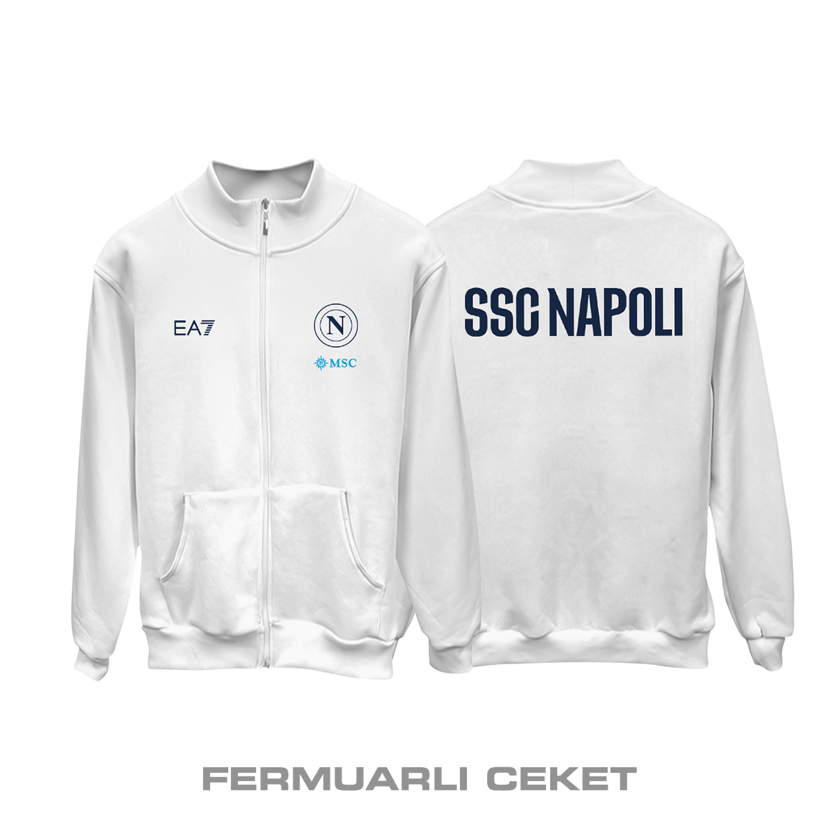 Napoli: Club Culture Series - White Edition Fermuarlı Ceket