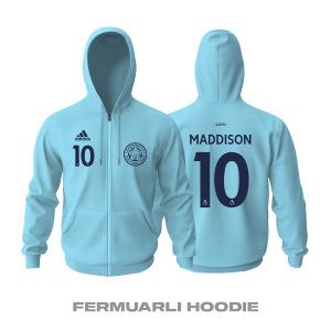 Leicester City: Away Edition 2021/2022 Fermuarlı Kapüşonlu Hoodie L