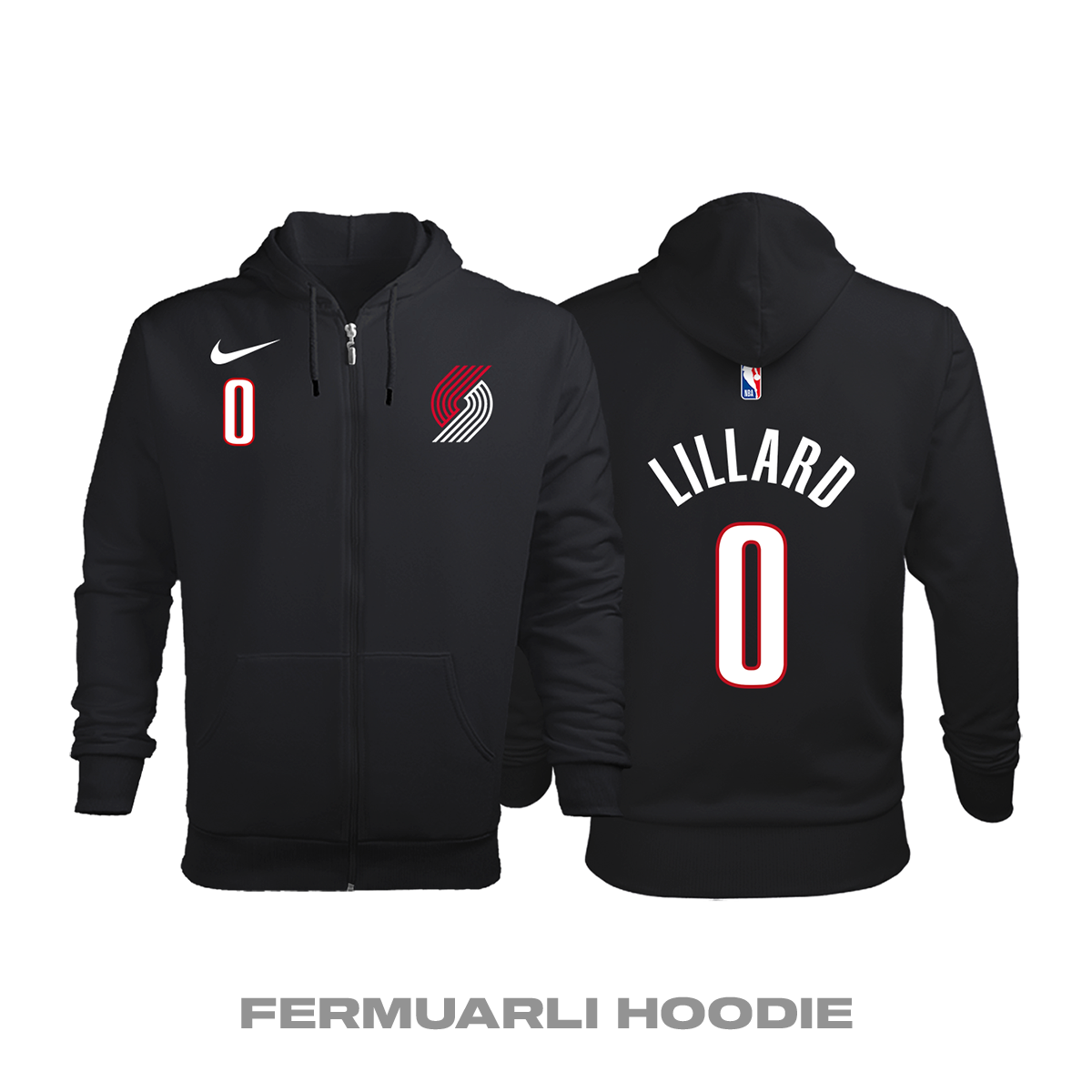Portland Trail Blazers: Icon Edition 2017/2018 Fermuarlı Kapüşonlu Hoodie 3XL
