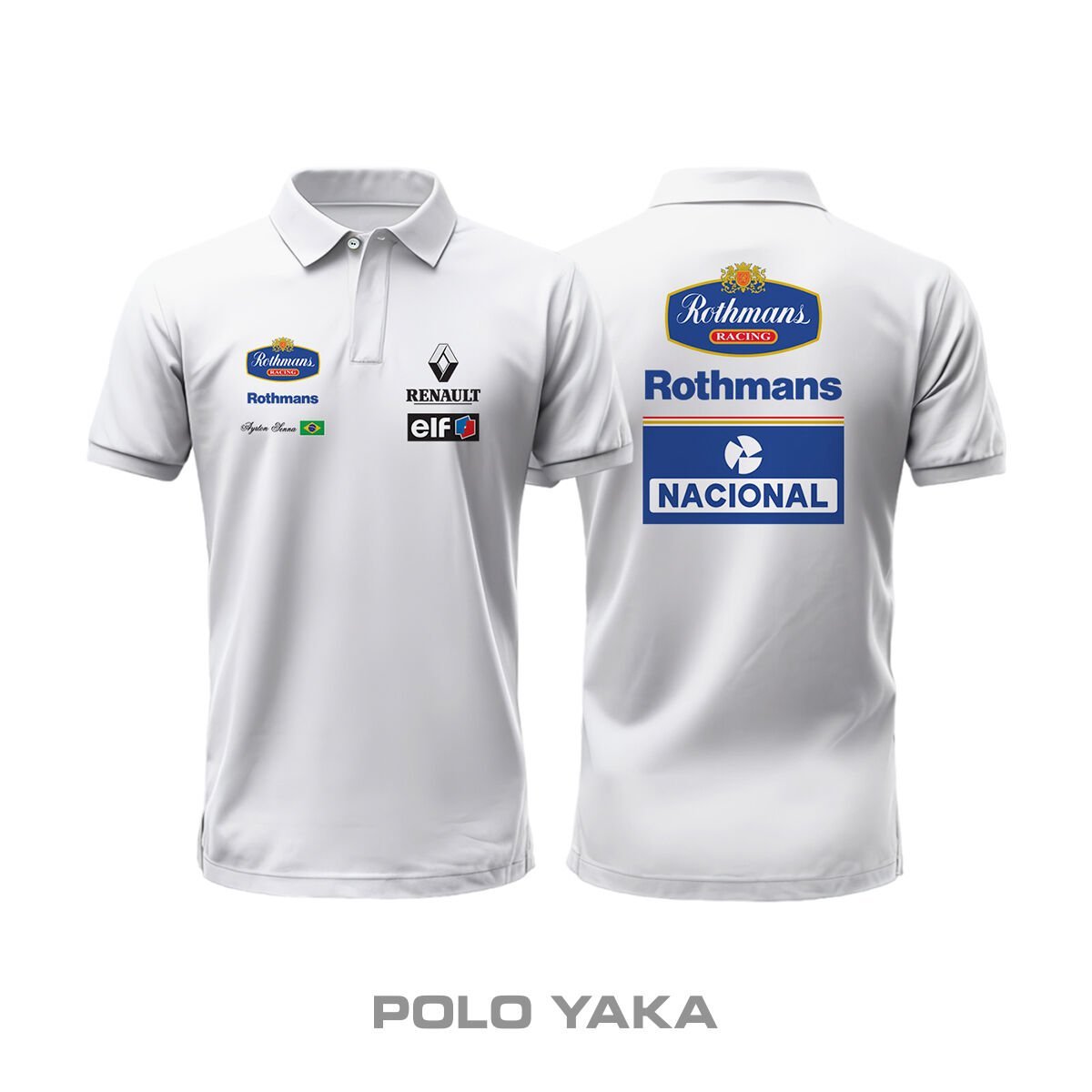Ayrton Senna: 1994 Williams Rothmans - White Edition Polo Yaka