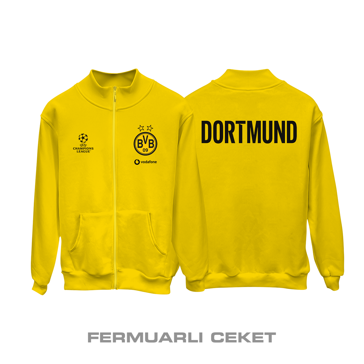 Dortmund: Club Culture Series - Yellow Edition Fermuarlı Ceket