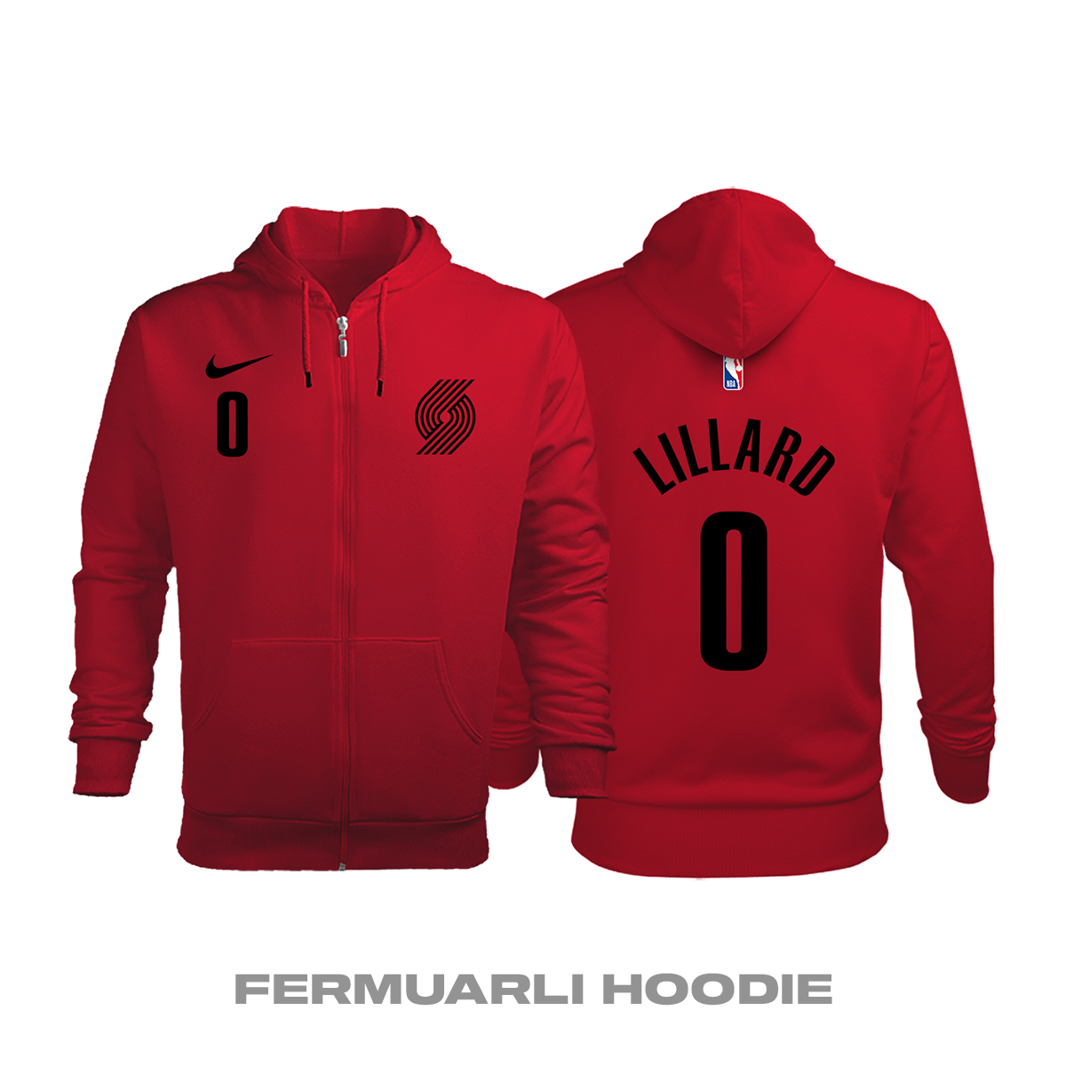 Portland Trail Blazers: Statement Edition 2017/2018 Fermuarlı Kapüşonlu Hoodie 3XL