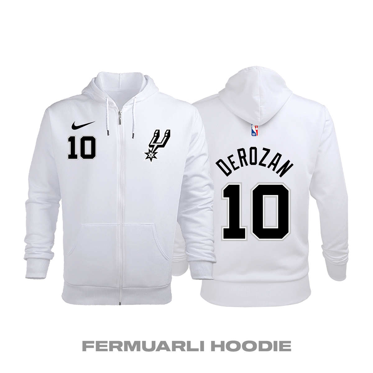 San Antonio Spurs: Association Edition 2019/2020 Fermuarlı Kapüşonlu Hoodie L