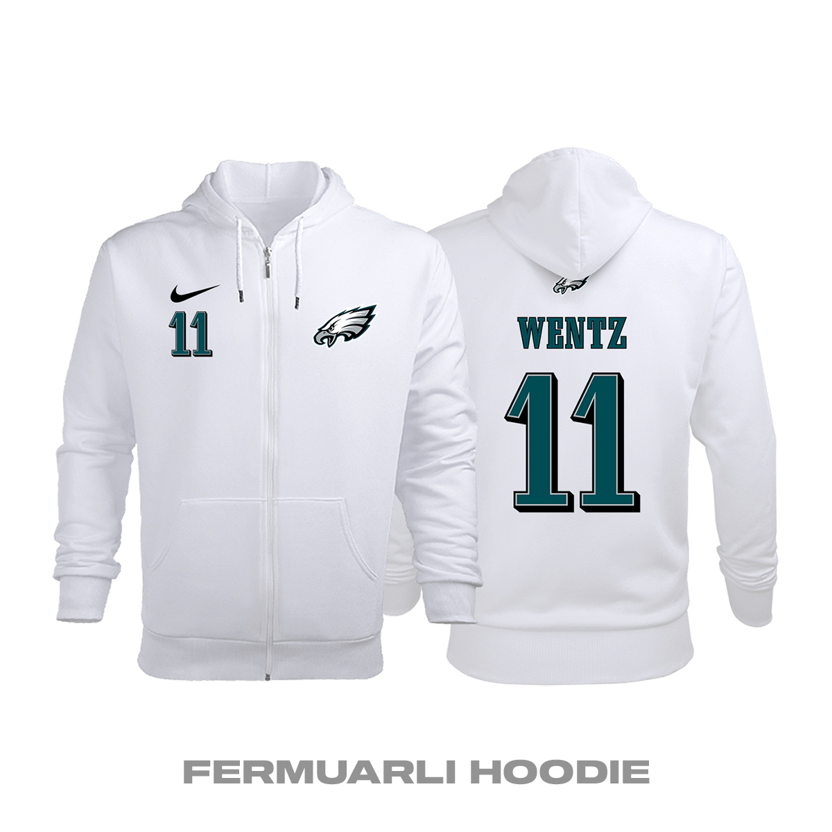 Philadelphia Eagles: Road Edition 2020/2021 Fermuarlı Kapüşonlu Hoodie