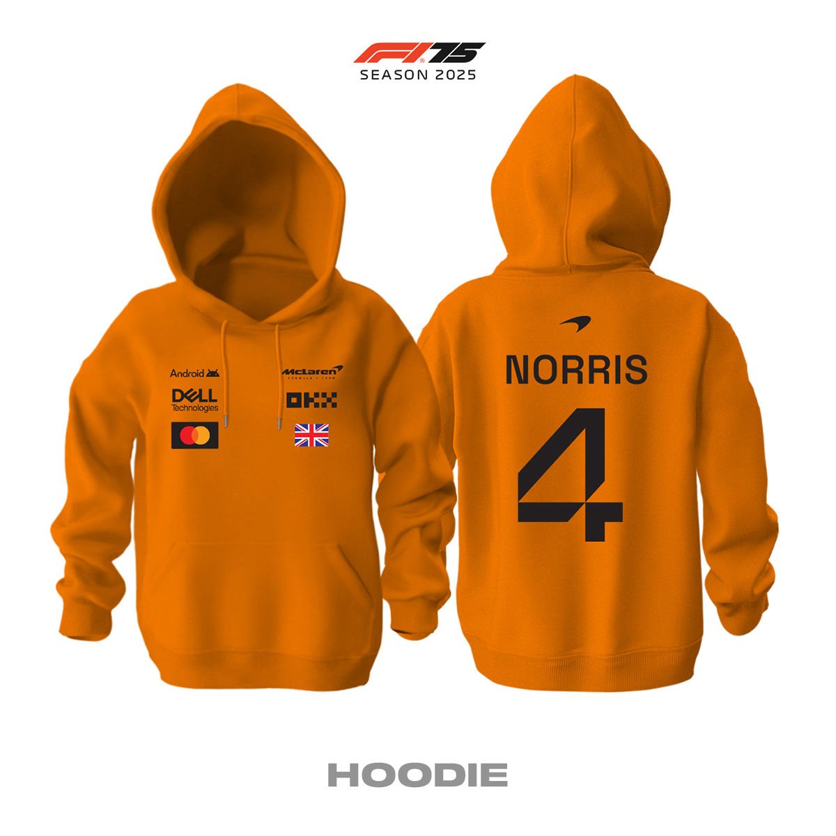 McLaren F1 Team: MCL39 Orange Crew Edition 2025 Kapüşonlu Hoodie