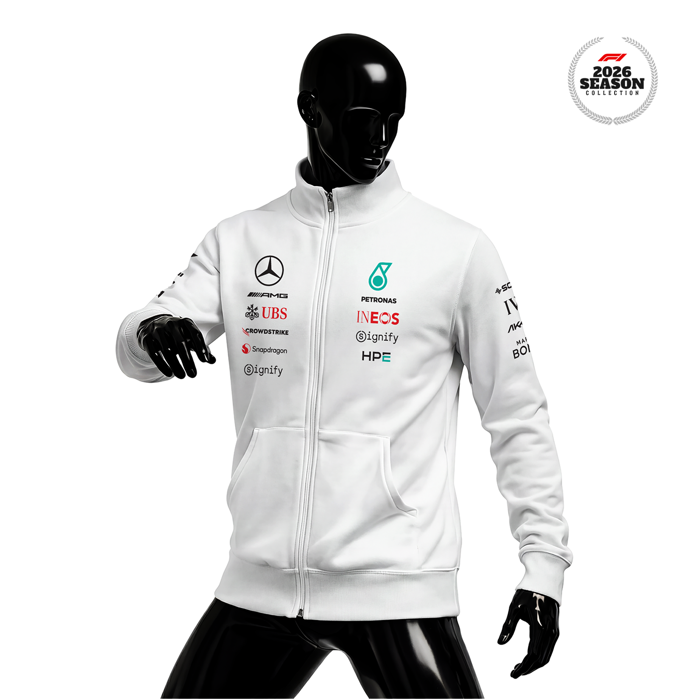 Petronas F1 Team: W17 Merch Edition - White 2026 Fermuarlı Ceket
