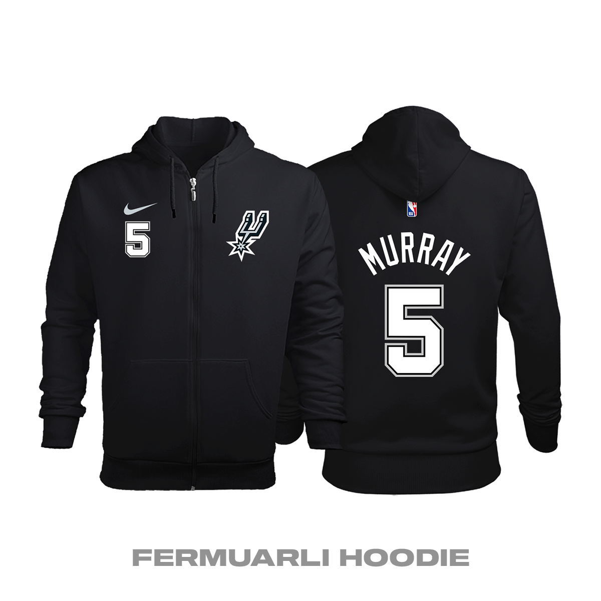 San Antonio Spurs: City Edition 2020/2021 Fermuarlı Kapüşonlu Hoodie 3XL