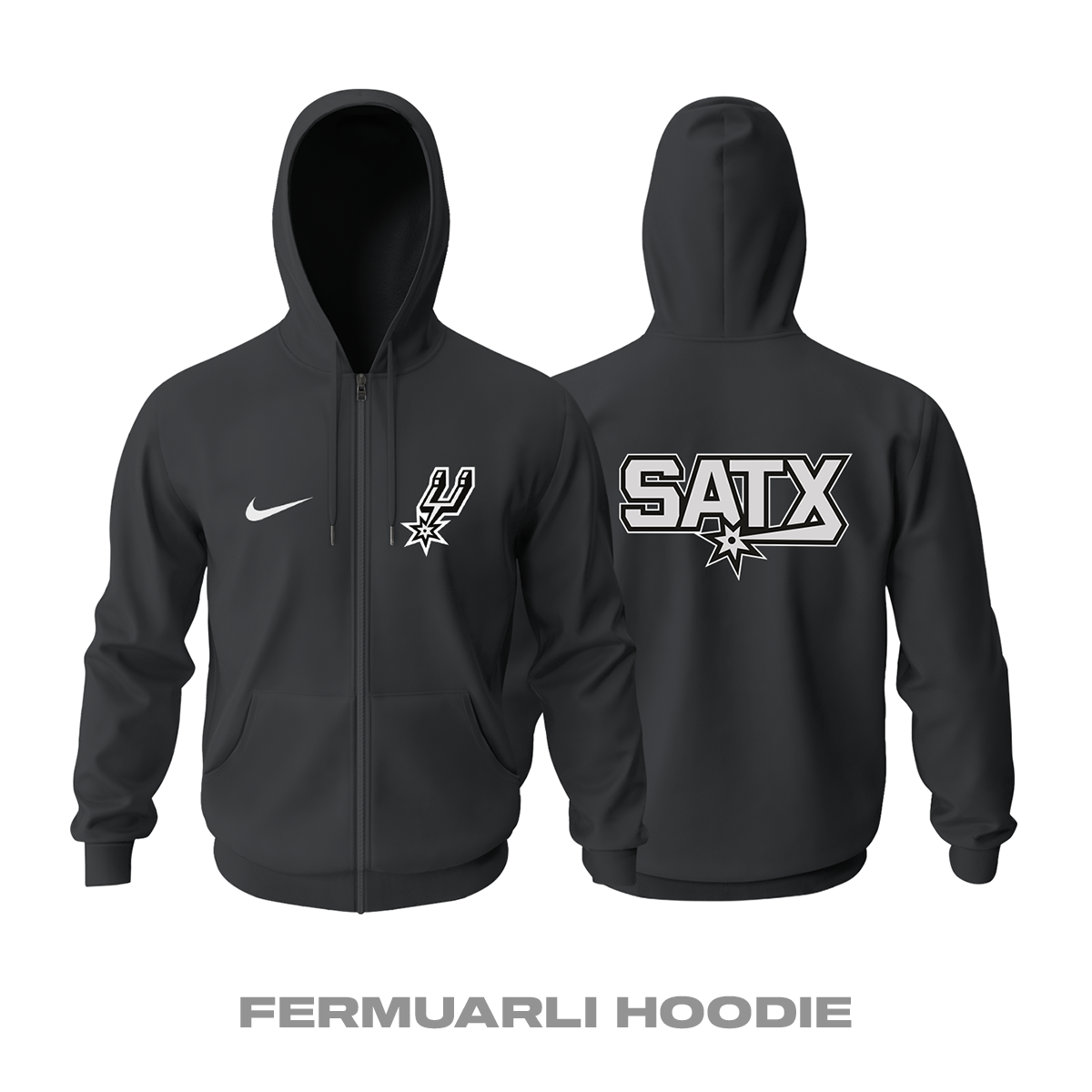 San Antonio Spurs: Statement Edition 2K23 Fermuarlı Kapüşonlu Hoodie