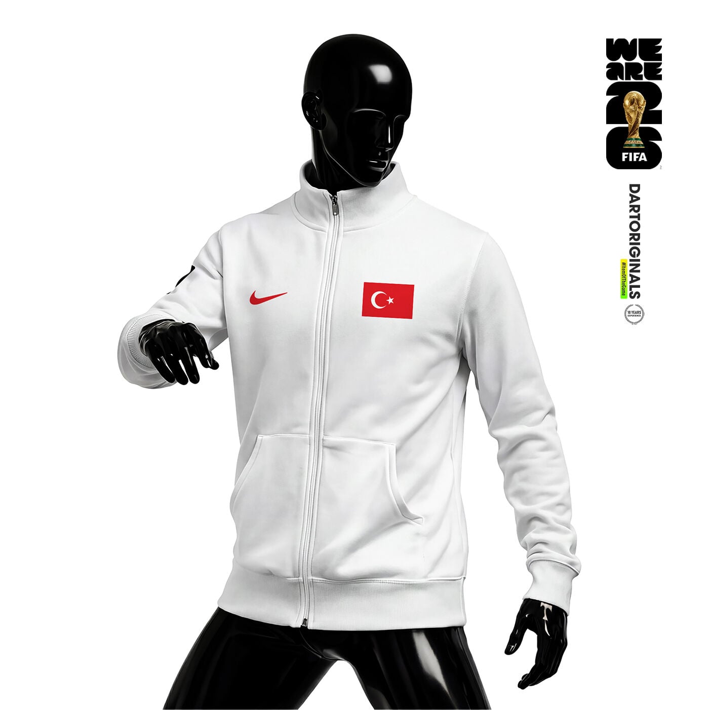 Türkiye: White Edition - FIFA World Cup™ 2026 Fermuarlı Ceket