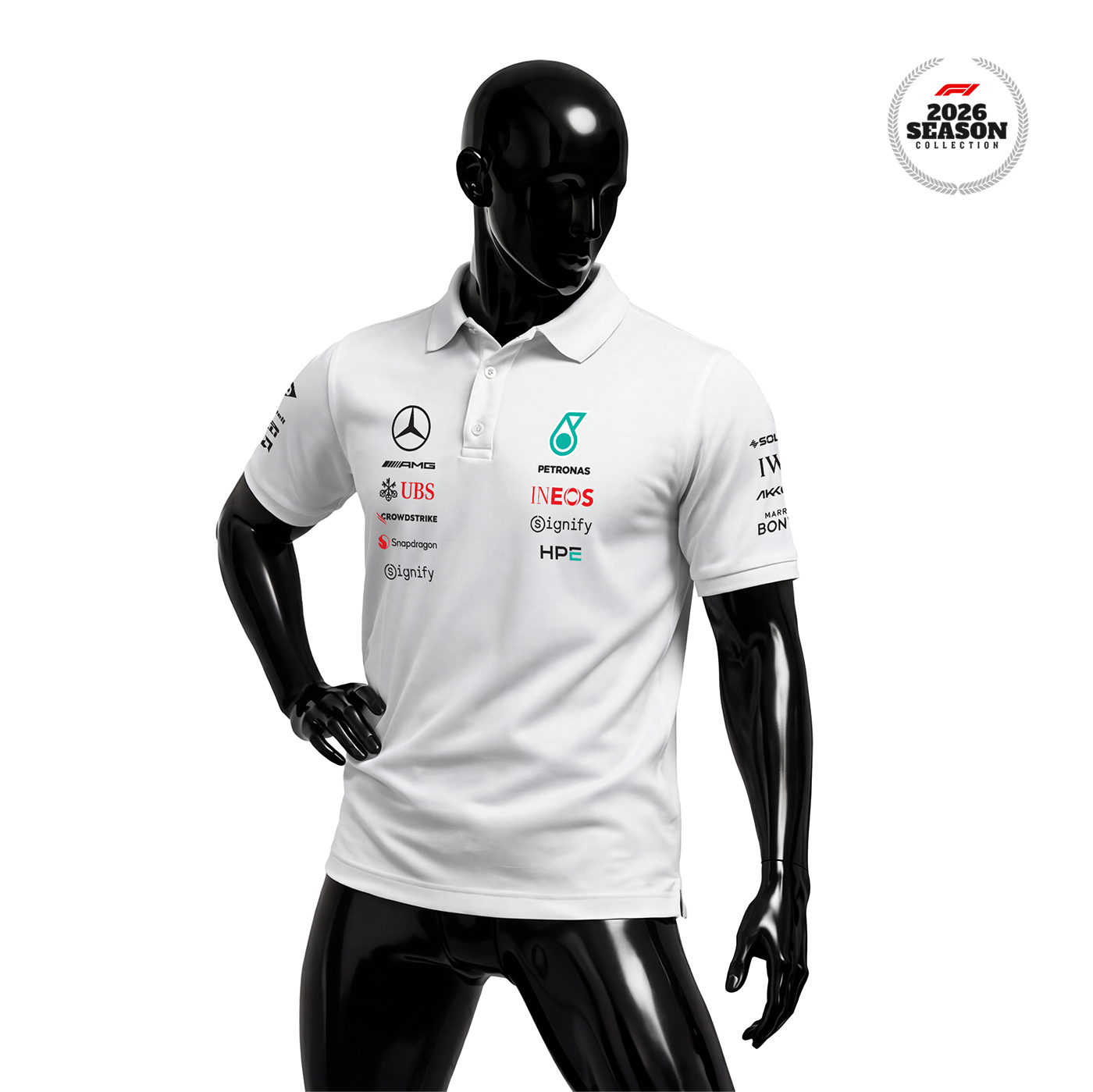 Petronas F1 Team: W17 Merch Edition - White 2026 Polo Yaka