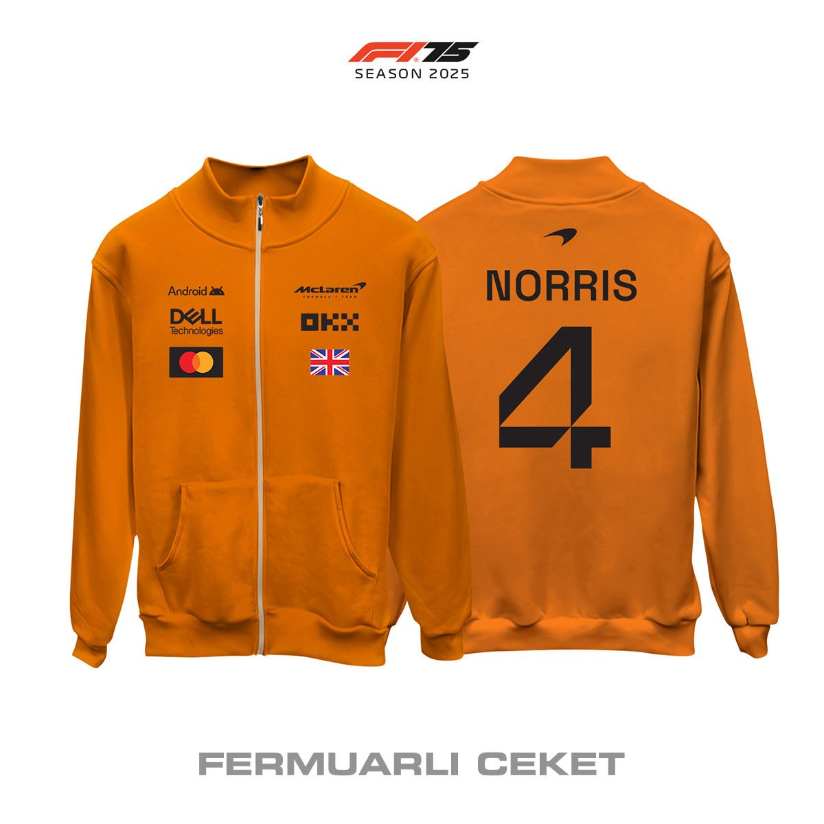McLaren F1 Team: MCL39 Orange Crew Edition 2025 Fermuarlı Ceket