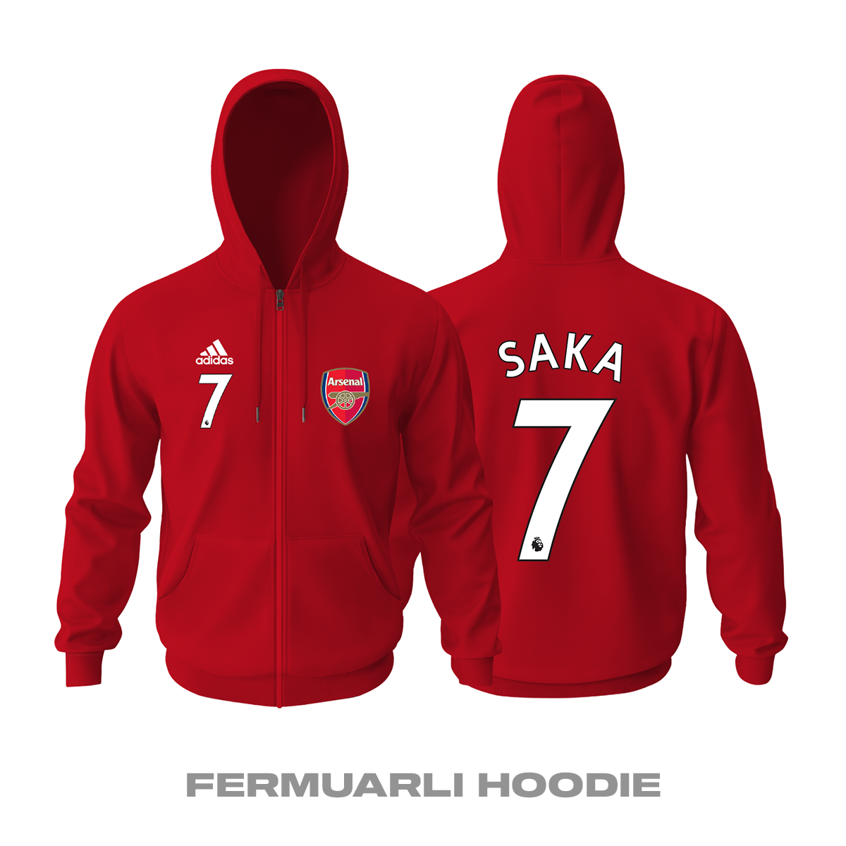 Arsenal: Home Edition 2021/2022 Fermuarlı Kapüşonlu Hoodie