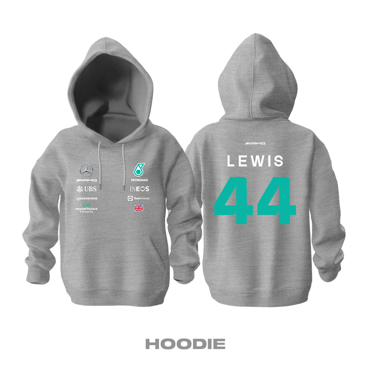 AMG Petronas F1 Team: Grey Crew Edition 2023 Kapüşonlu Hoodie